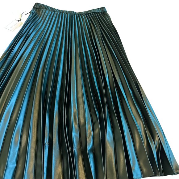1 State Wild Thing Deep Forest Green Skirt Pleated Miid Size 6 Women's NWT - Picture 8 of 13